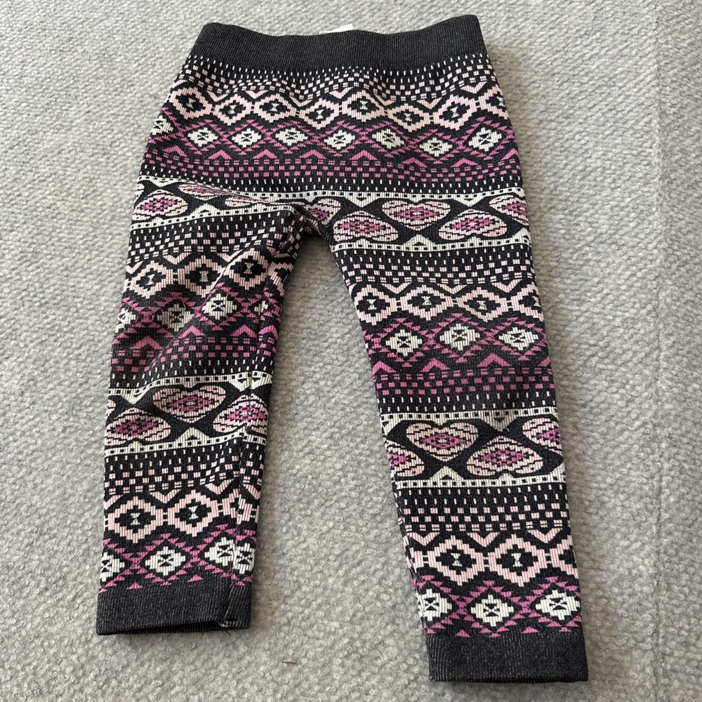 Colette Lilly Girls' Toddler Navy Pink White Leggings 2-4T Patterned